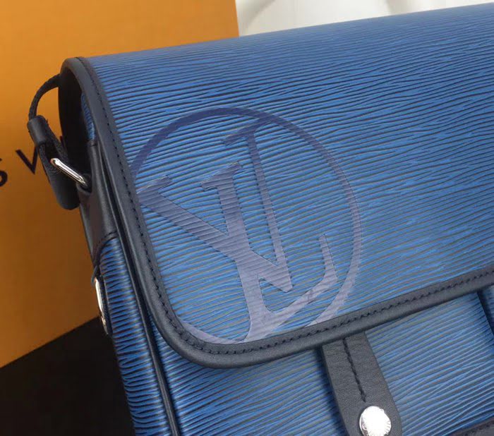 路易威登LV頂級原單M53494藍色 MESSENGER 小號郵差包Epi牛皮 牛皮飾邊 YDH1731